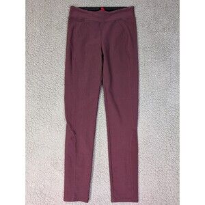 Spanx Micro Rib Knit Tummy Control Top Skimmer Leggings Maroon High Waist Size S
